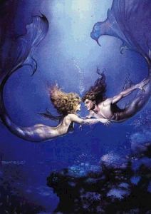 male and female mermaid
